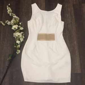 White Dress with Gold Detail